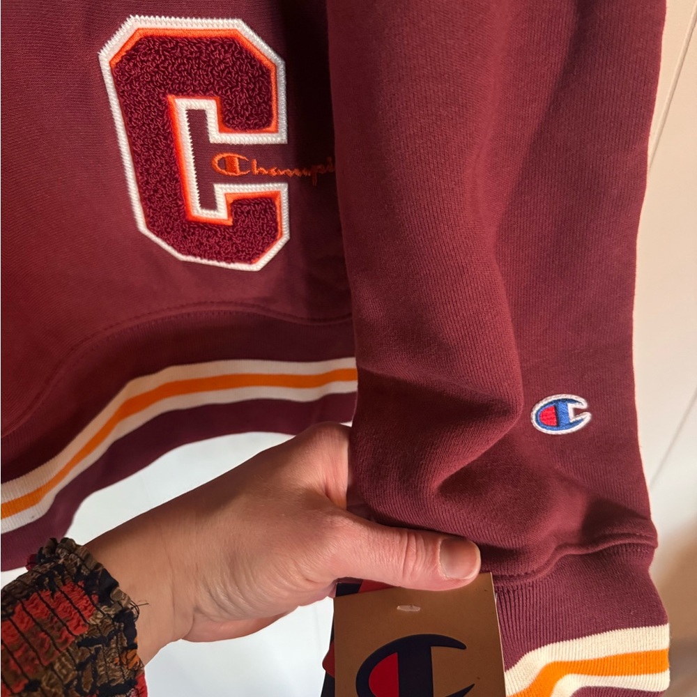 Champion Maroon Crewneck Sweater with Gold & White Trim - Picture 2 of 6